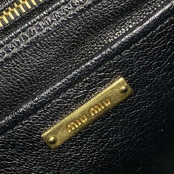 Miumiu Denim Biker Handbag Blue Leather - Picture 4 of 15